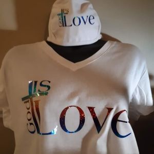 God Is Love T-shirts with matching mask